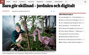 Skärmdump från tidning där Sara medverkar