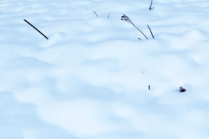 Massor av snö rakt på marken.