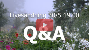 Video som kommer livesändas 30 maj kl 19.00.