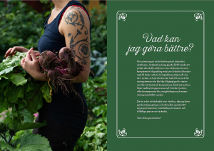 uppslag ur boken, med Sara som håller rödbetor och en faktaruta.