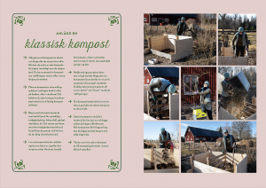 uppslag ur boken med en guide om hur man gör en kompost.